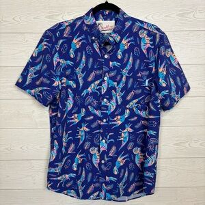 CHUBBIES THE STEGO DINOSAUR SHORT SLEEVE PERFORMANCE BUTTON DOWN MEDIUM